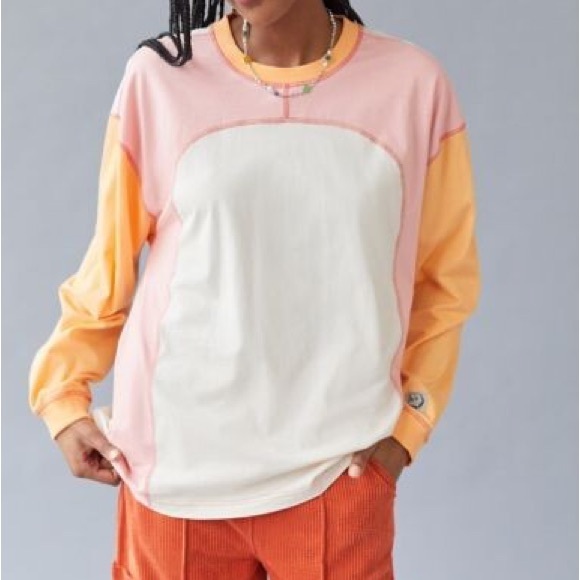 Urban Outfitters Tops - Urban Outfitters BDG Colby Seamed Long Sleeve Tee Color Block Size Medium